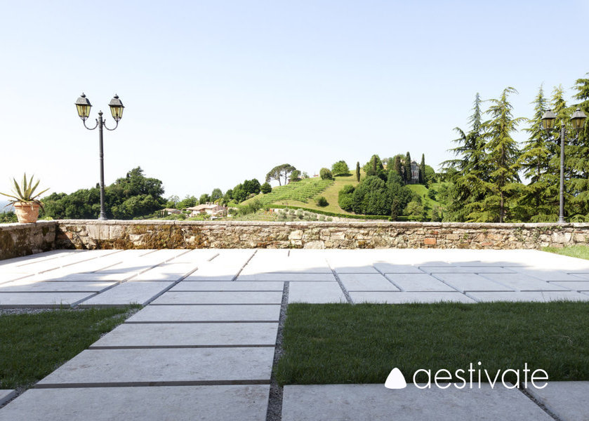 Beige Oliva aestivate Große Terrassenplatten aus Kalkstein aestivate